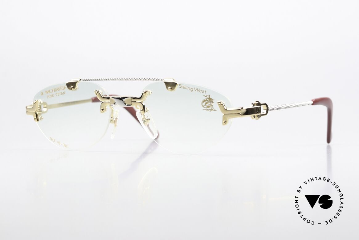 Machiavelli 16-301 Prunkvolle Vintage Brille 80er, MACHiAVELLi 16-301 Pure Titanium 80er vintage Brille, Passend für Herren und Damen
