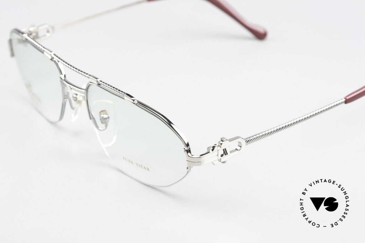 Machiavelli 24-70 Alte 80er Brille Platinum, komplett platin-plattierte Titanfassung in Größe 55-18, Passend für Herren