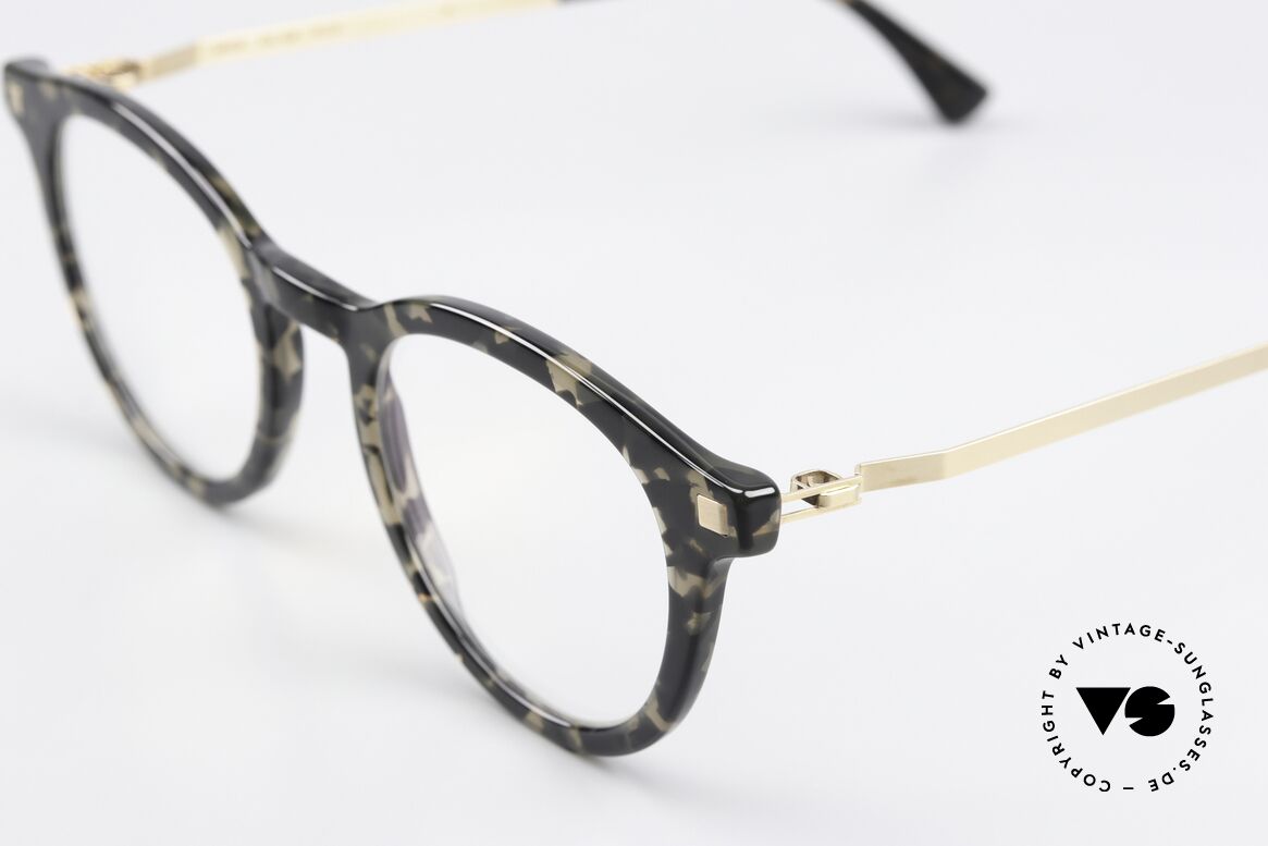 Mykita Elve Edle Pantobrille Antigua Gold, Azetat-Front mit charakteristischen Mykita-Bügeln!, Passend für Herren und Damen
