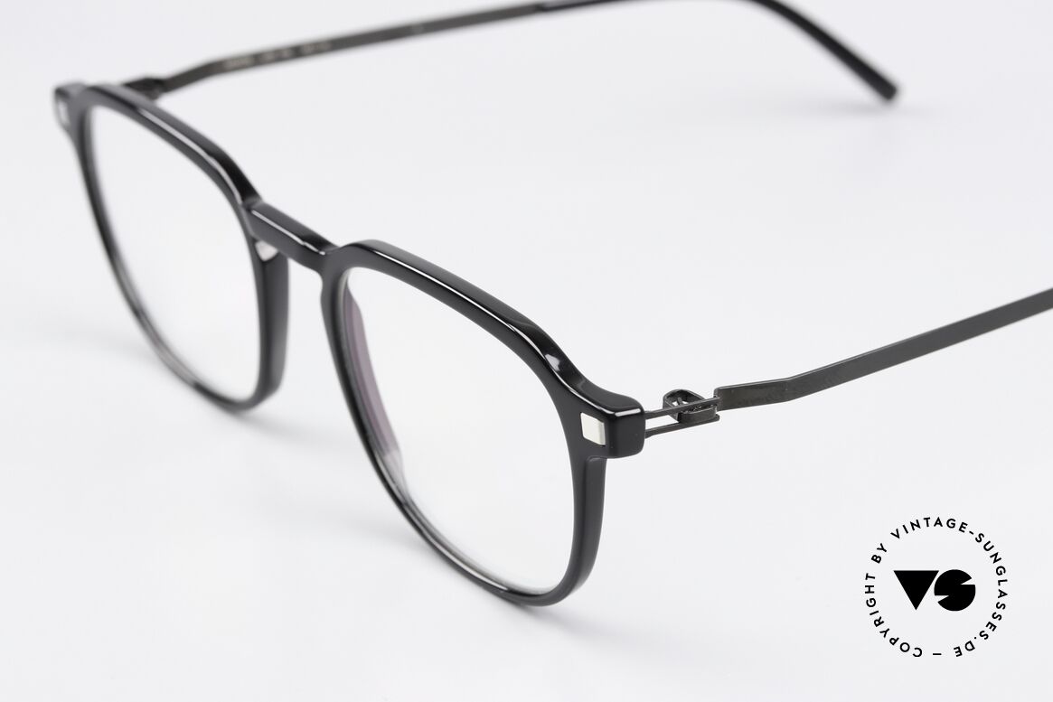 Mykita Pal Brille Klassisch Schwarz Eckig, sehr zeitloser Farbcode 824: Black/Silver/Shiny Black, Passend für Herren und Damen