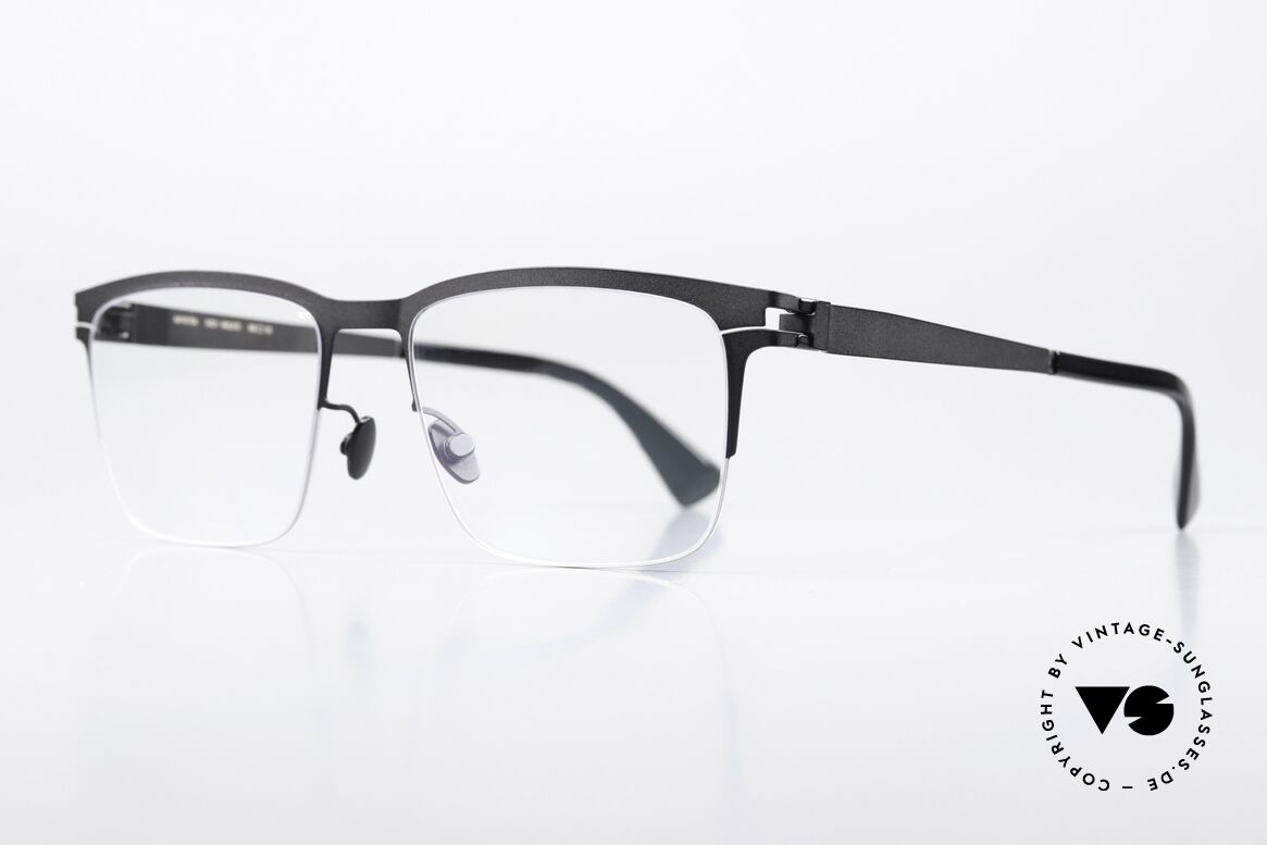 Mykita Wilko Markante Brille Silber Schwarz, color 052 "Schwarz/Silber" (klassische Herrenbrille), Passend für Herren