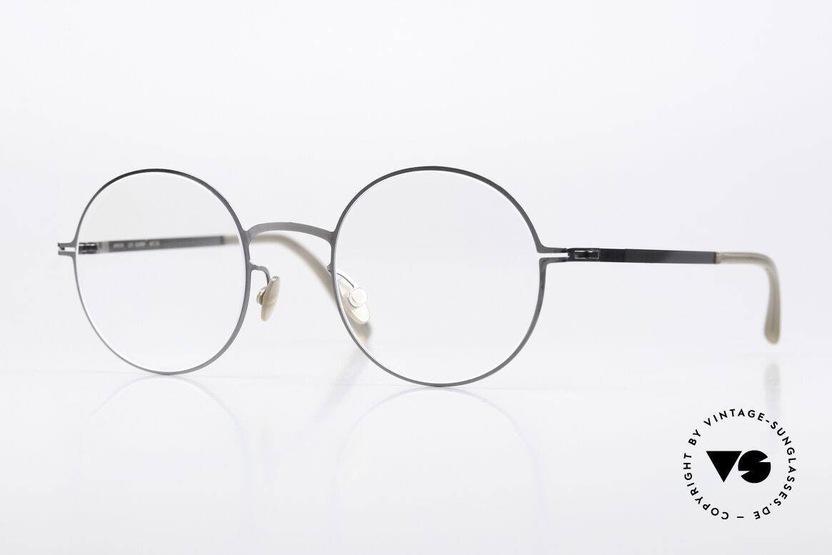 Mykita Quenby Runde Brille Shiny Graphite, runde Mykita Brille, Quenby, Größe 48-22, Col. 232, Passend für Herren und Damen