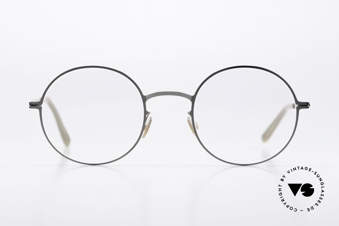 Mykita Quenby Runde Brille Shiny Graphite, Unisex-Fassung, LITE Collection (2017-18 gefertigt), Passend für Herren und Damen