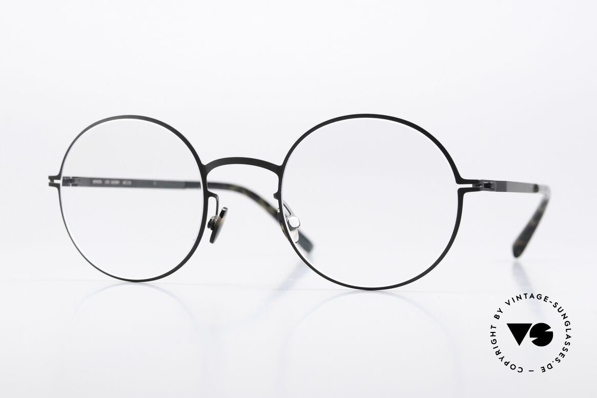 Mykita Quenby Runde Brille Unisex Schwarz, runde Mykita Brille, Quenby, Größe 48-22, Col. 002, Passend für Herren und Damen