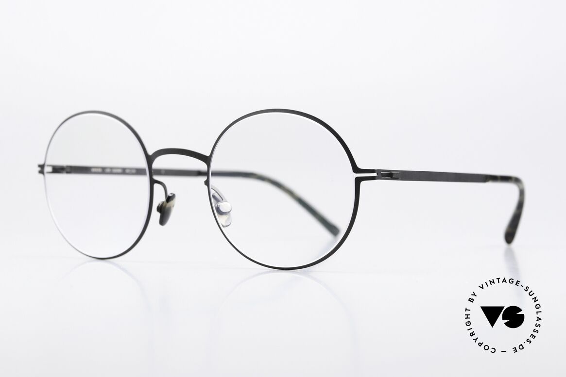 Mykita Quenby Runde Brille Unisex Schwarz, color 002 "Black" (eine Brille für Damen und Herren), Passend für Herren und Damen