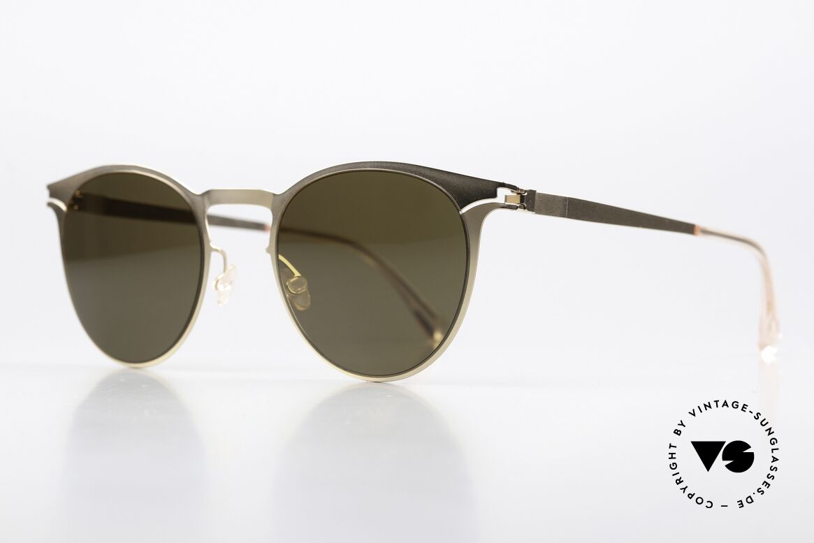 Mykita Federico Unisex Sonnenbrille Panto, col 291 = "Champagne Gold Rawbrown"; Unisexbrille, Passend für Herren und Damen