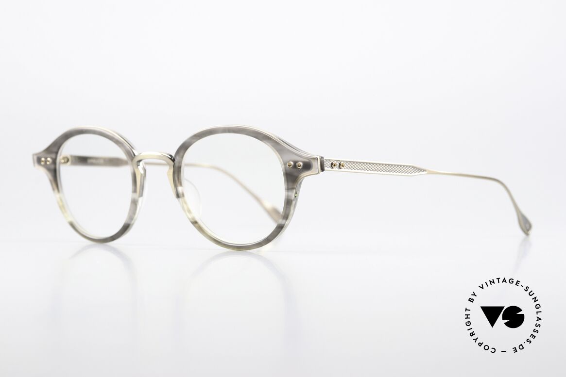 DITA Spruce Designerbrille Panto Rund, edles, klassisches Panto-Modell in 'grau' und 'gold', Passend für Herren und Damen