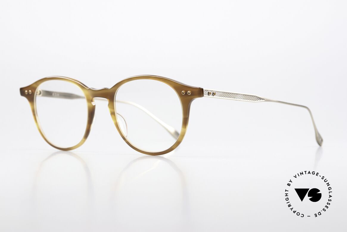DITA Ash Panto Designerbrille 49mm, edles, klassisches Panto-Modell in 'amber' und 'gold', Passend für Herren und Damen