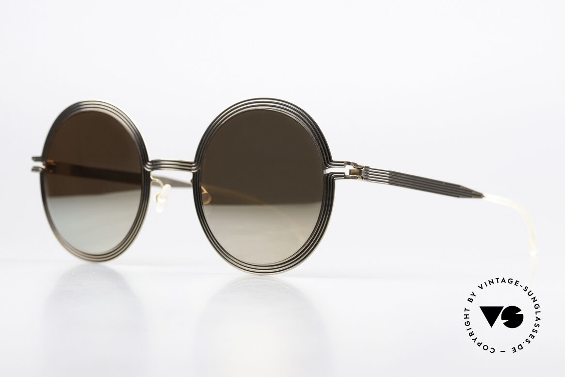 Mykita Studio 6.3 XXL Brille Gold Verspiegelt, ultrafeine Linien folgen der Kontur des Rahmens, Passend für Damen