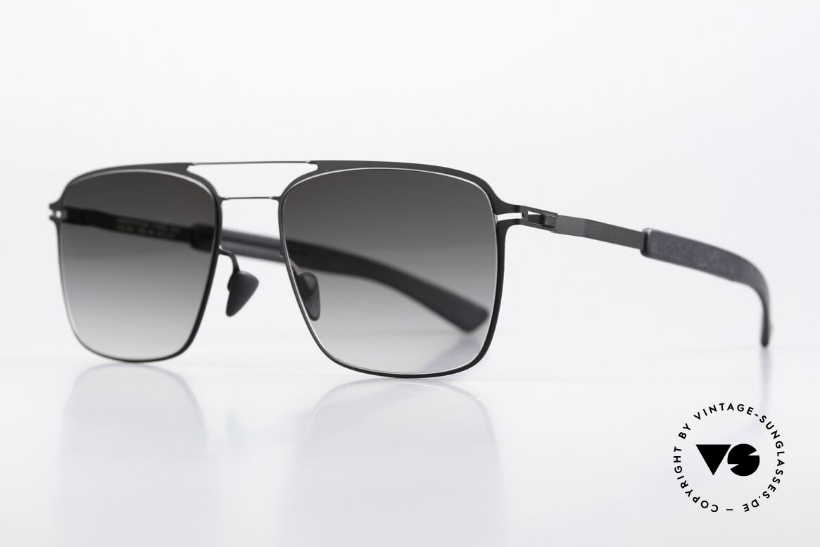 Mykita Mylon Flax Sonnengläser Grau Verlauf, Farbcode 243: Black / Pitch Black Gunmetal Flash, Passend für Herren
