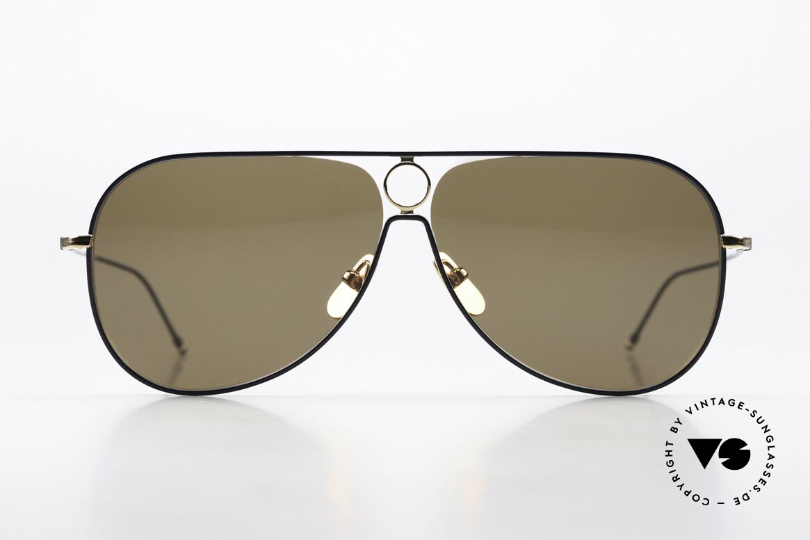 Thom Browne TBS115 Aviator Sonnenbrille XXL, Titanium-Fassung in XXL Größe 64-10 (150mm breit), Passend für Herren