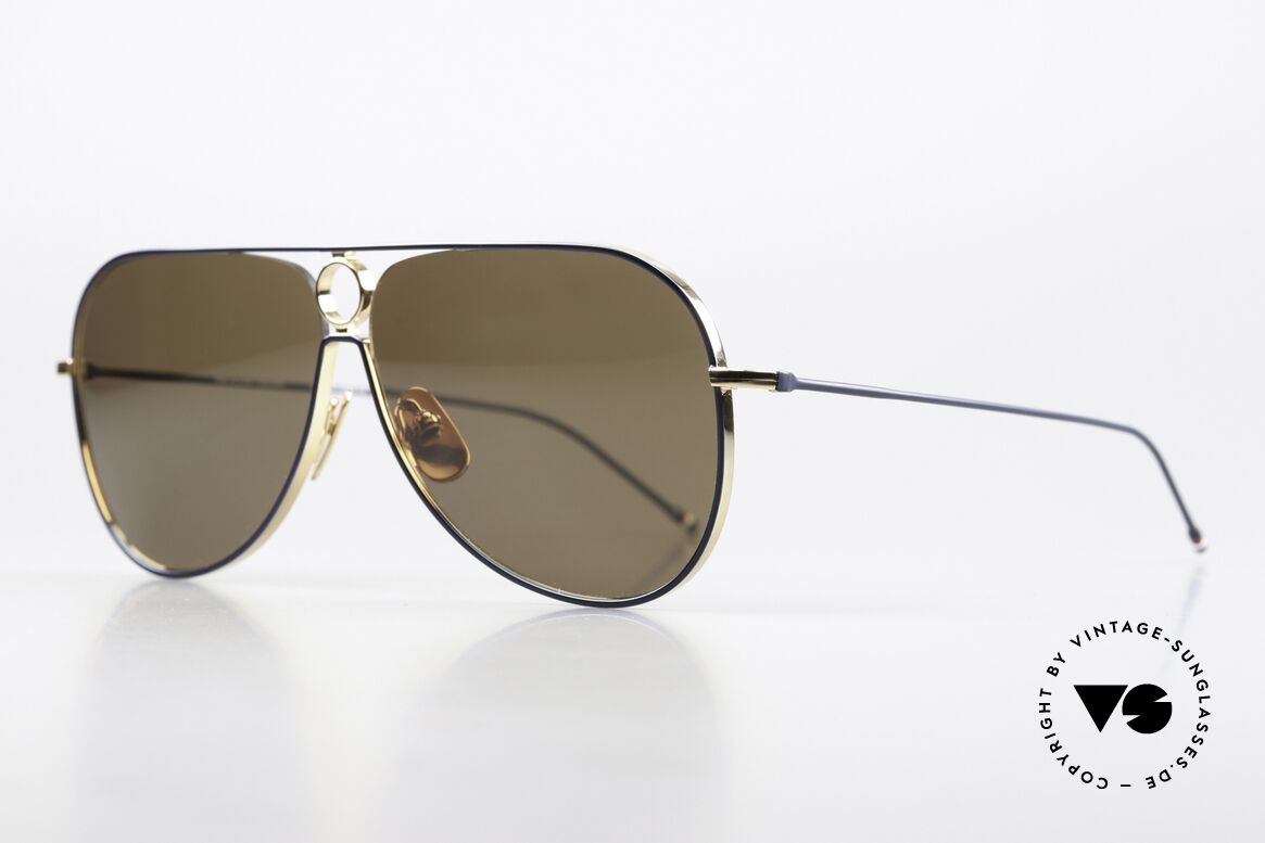 Thom Browne TBS115 Aviator Sonnenbrille XXL, wirklich stilvoll & in Spitzenqualität, made in Japan, Passend für Herren