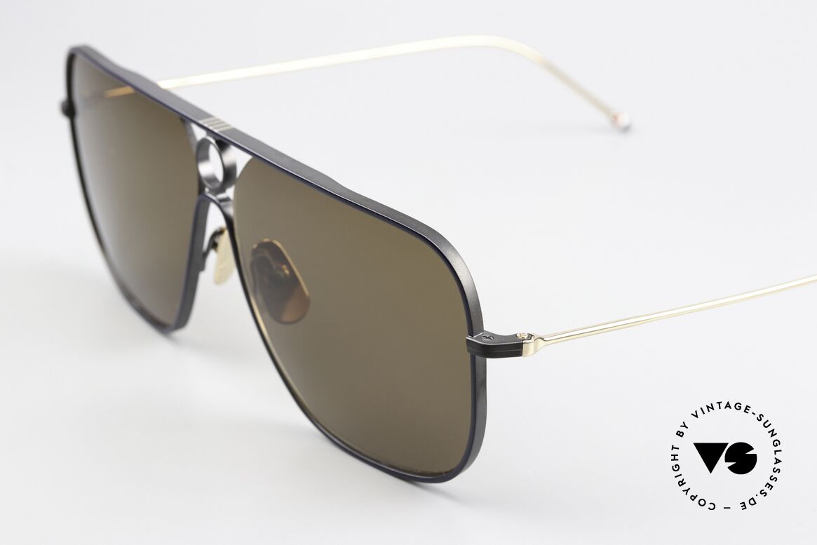 Thom Browne TBS114 Herren XL Sonnenbrille Eckig, entspiegelte Sonnengläser in Braun-Tönung, 100% UV, Passend für Herren