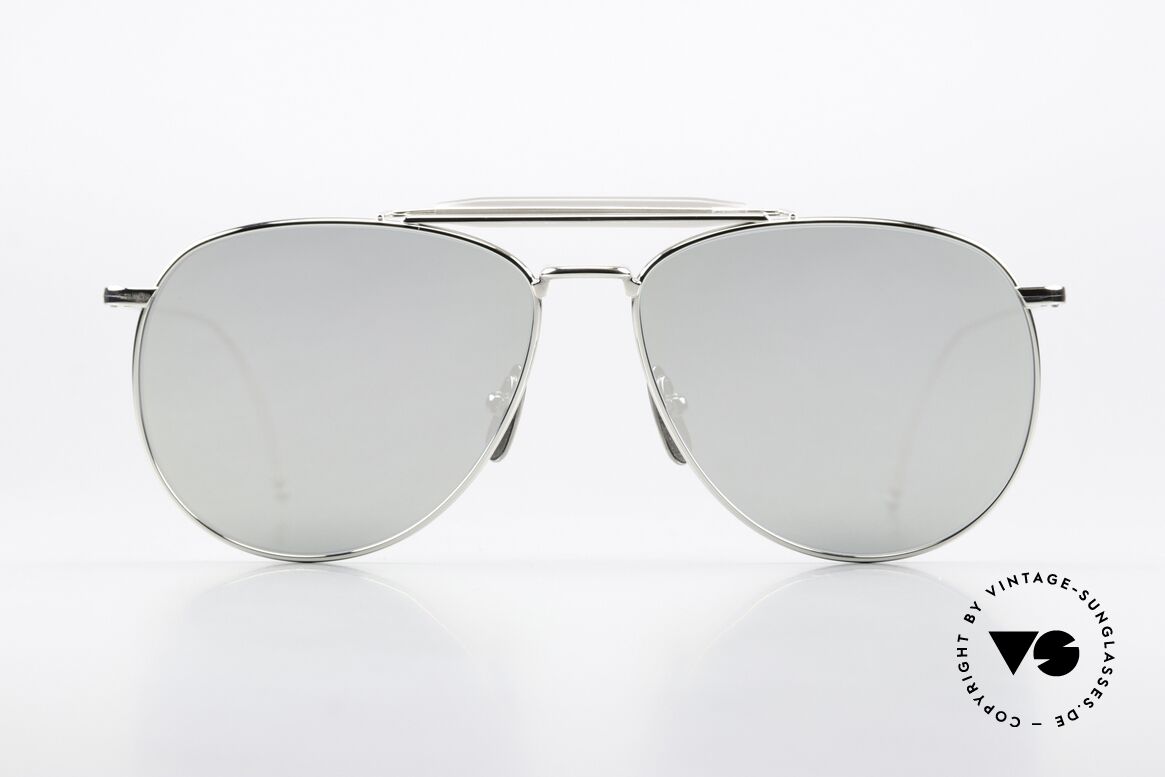 Thom Browne TB015 XL Aviator Silber Verspiegelt, Titanium-Fassung in XL Größe 62-15 (145mm breit), Passend für Herren