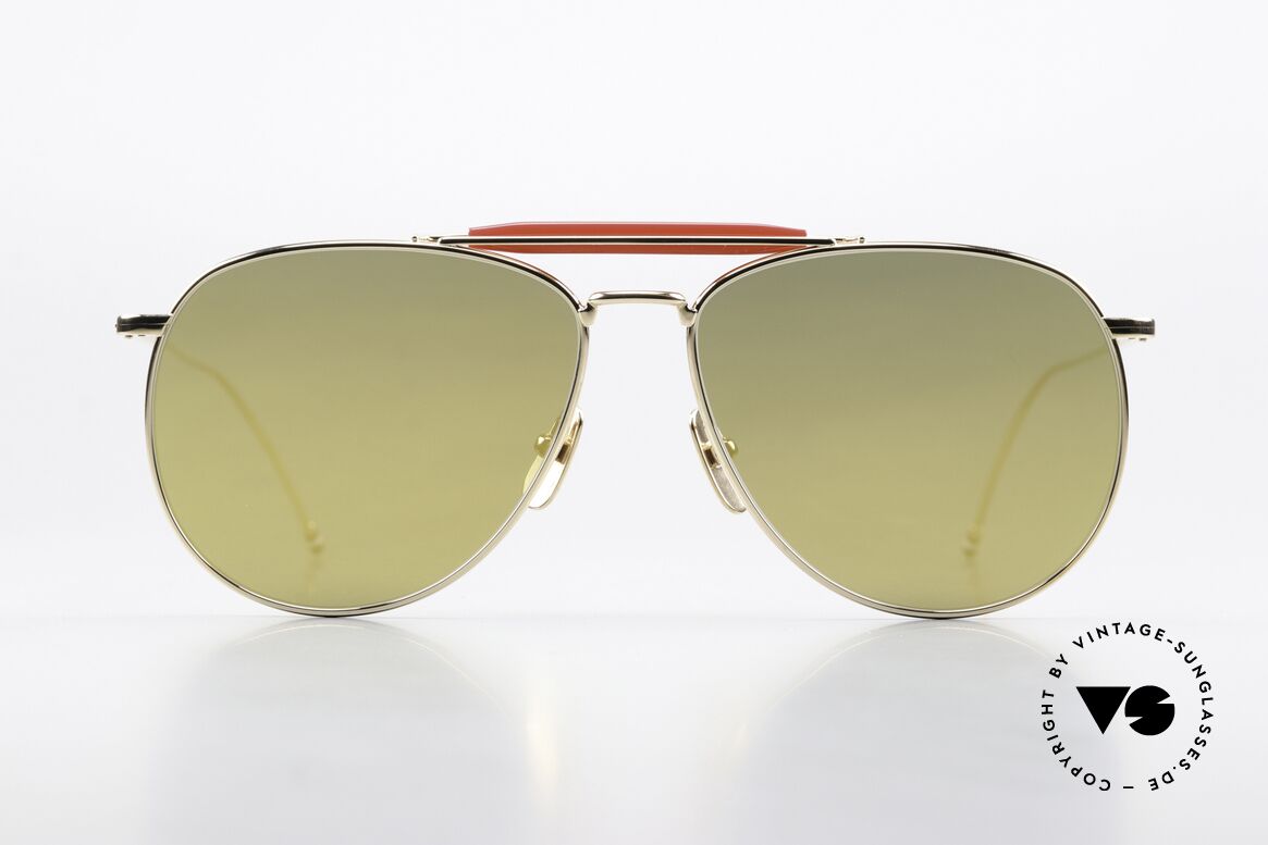 Thom Browne TB015 XL Aviator Gold Verspiegelt, Titanium-Fassung in XL Größe 62-15 (145mm breit), Passend für Herren