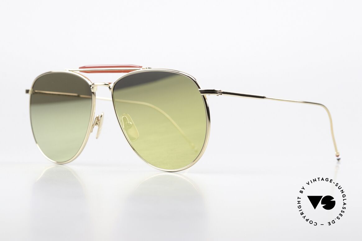 Thom Browne TB015 XL Aviator Gold Verspiegelt, wirklich stilvoll & in Spitzenqualität, made in Japan, Passend für Herren
