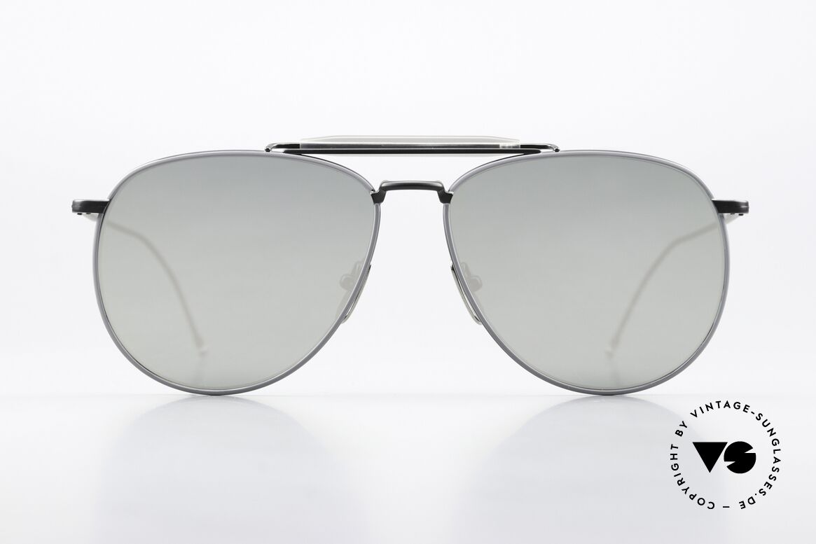 Thom Browne TB015 XL Schwarz Silber Verspiegelt, Titanium-Fassung in XL Größe 62-15 (145mm breit), Passend für Herren