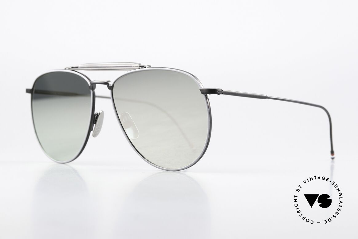 Thom Browne TB015 XL Schwarz Silber Verspiegelt, wirklich stilvoll & in Spitzenqualität, made in Japan, Passend für Herren