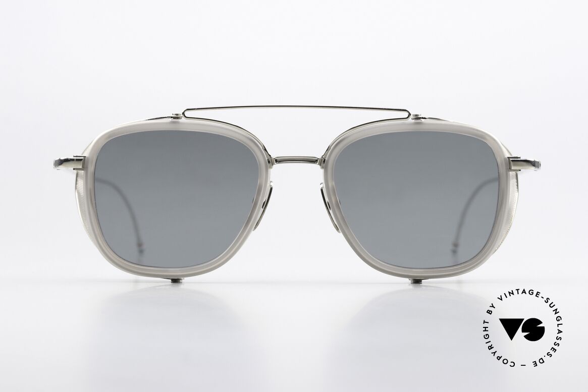 Thom Browne TB808 Glas Leicht Silber Verspiegelt, Thom BROWNE Sonnenbrille, TB808-B-GRY-SLV-51, Passend für Herren