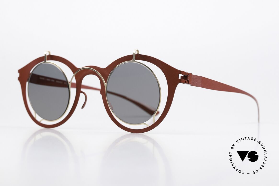 Mykita Bradfield Getragen von Elton John, spektakuläre Damen-Sonnenbrille; leicht verspiegelt, Passend für Damen