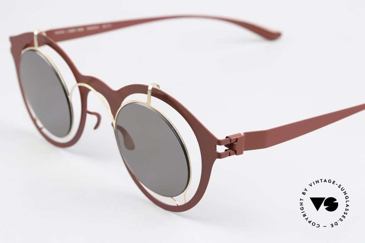 Mykita Bradfield Getragen von Elton John, c. 304: Champagne Gold / Wine Red / Lightgold Flash, Passend für Damen