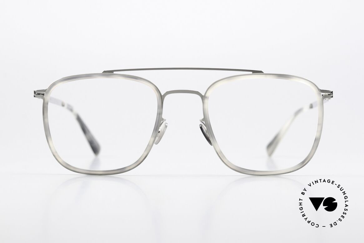 Mykita Hanno Eckige Brille Grey Havana, Brille der LITE-Kollektion mit Azetat-Einfassungen, Passend für Herren und Damen