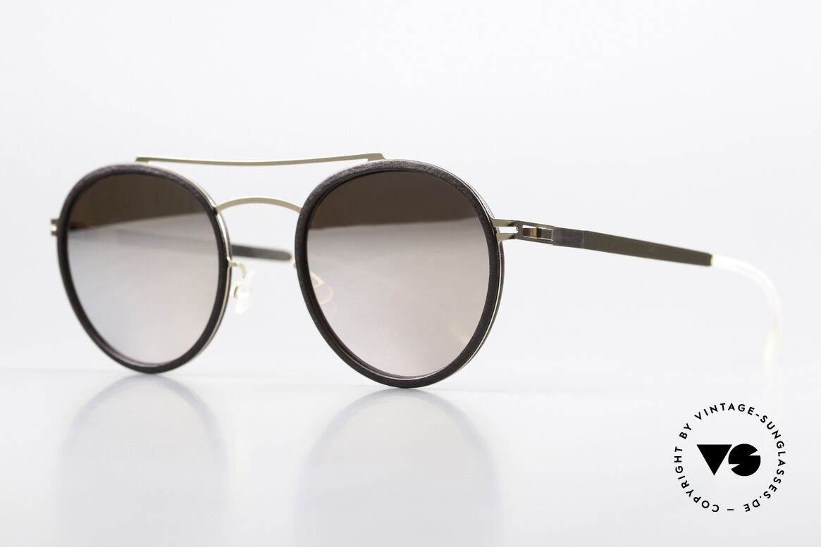 Mykita Mylon Hay Sonnenbrille Verspiegelt Panto, c. 307: Ebony Brown / Champagne Gold Flash, Passend für Herren und Damen