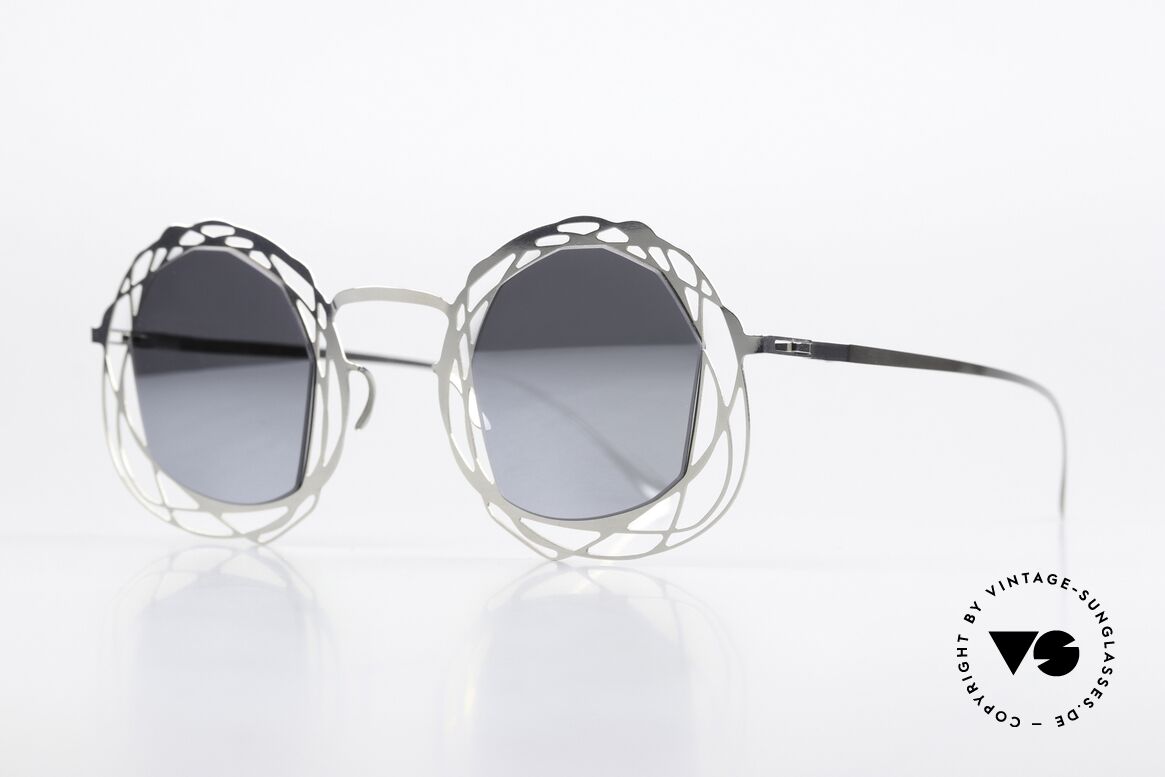 Mykita Nita Spektakuläre Designerbrille, spektakuläre Damen-Sonnenbrille; silber verspiegelt, Passend für Damen