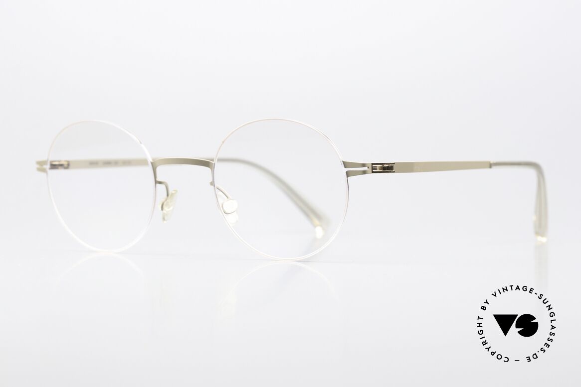 Mykita Sho Runde Brille Metall Unisex, col. 360: Champagne Gold/Taupe Grey (unisex Brille), Passend für Herren und Damen