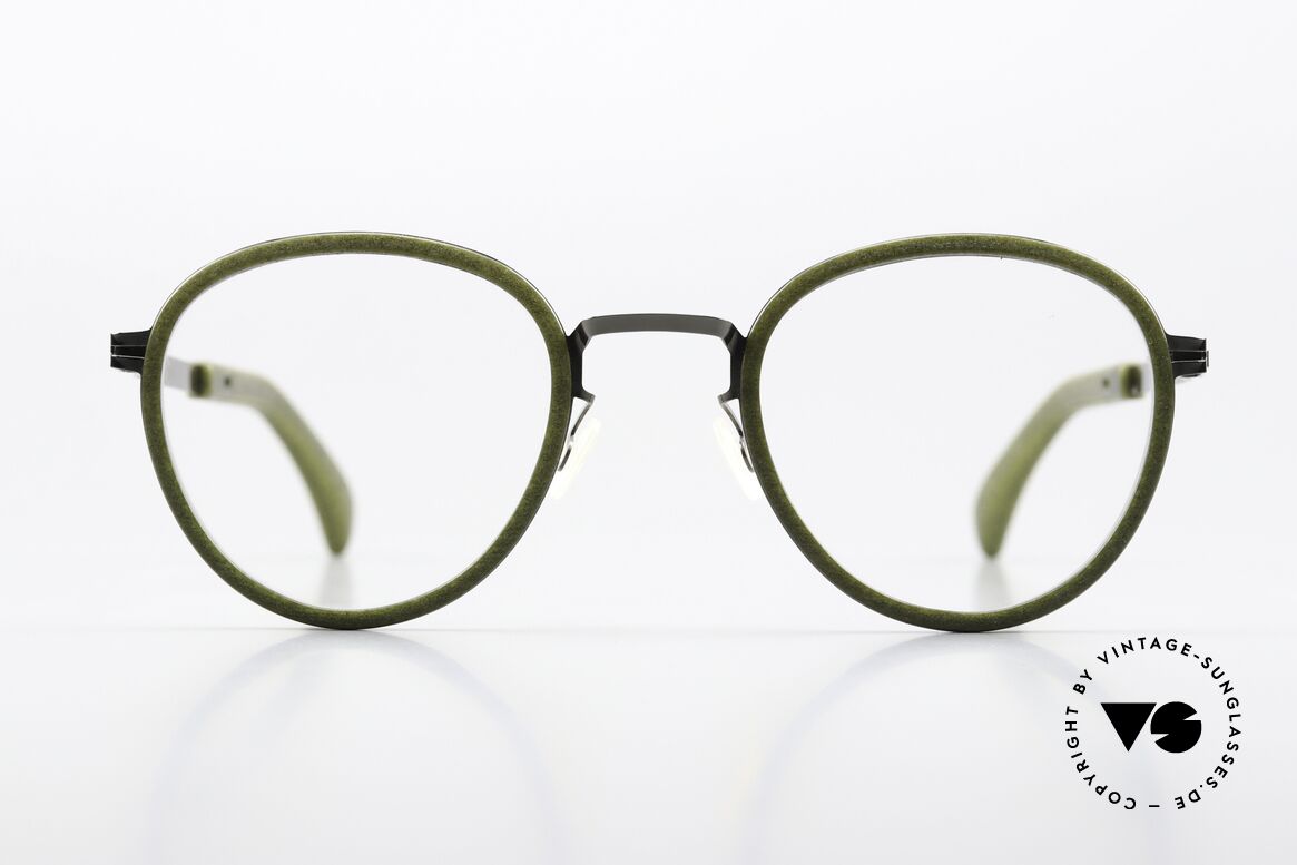 Mykita Mylon Palm Brille Khaki / Shiny Graphite, PANTO Brillendesign, Gr. 47-22 und Farbe 385, Passend für Herren und Damen