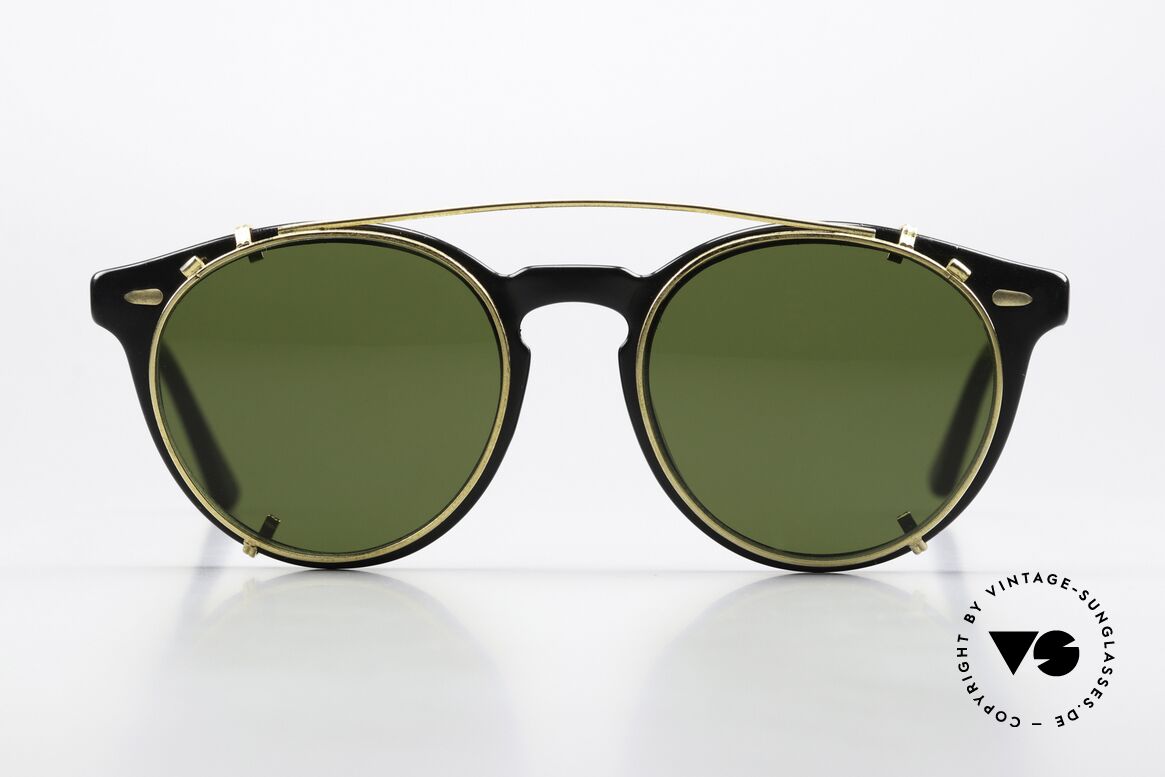 Carrera 5256 Clip Panto Brille Johnny Depp Stil, zeitlose Carrera Sunjet Designerbrille mit Sonnen-Clip, Passend für Herren und Damen