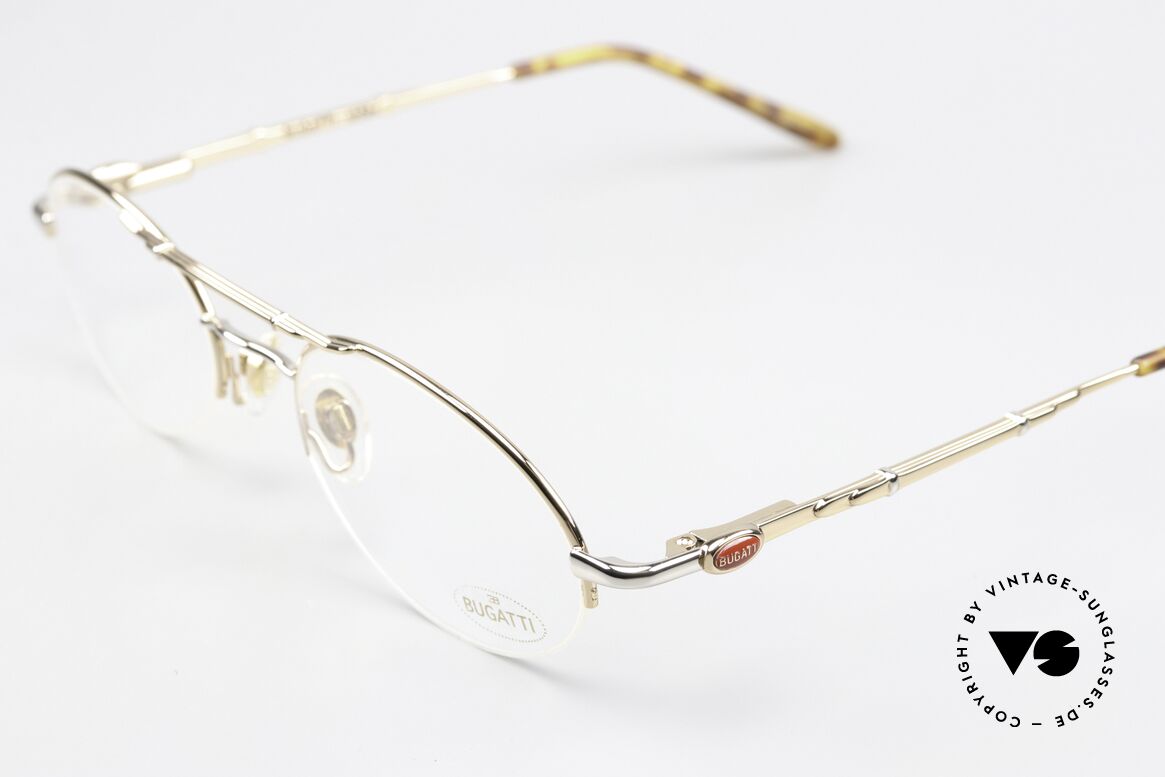 Bugatti 10594 90er Brille Mit Nylor Faden, fühlbare TOP-Qualität, made in France, 53/20, Passend für Herren