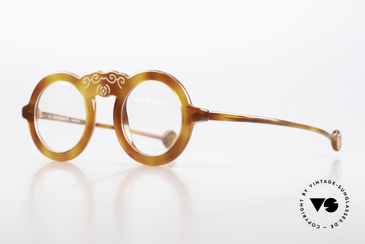 Laura Biagiotti V93 Shangai True Vintage Brille 70er, einzigartig schickes Rahmenmuster; wirklich unique, Passend für Damen