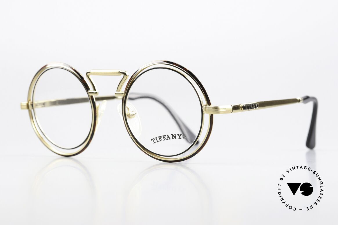 Tiffany T18 Juwelier Damen Brille 90er, kunstvolle Brillenfassung mit flexiblen Federscharnieren, Passend für Damen