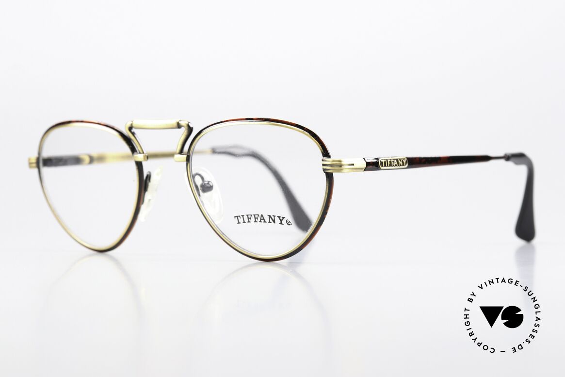 Tiffany T19 Hingucker Brille Für Damen, "Erdbeer-Form" Design in antik-gold und "wurzelholz", Passend für Damen