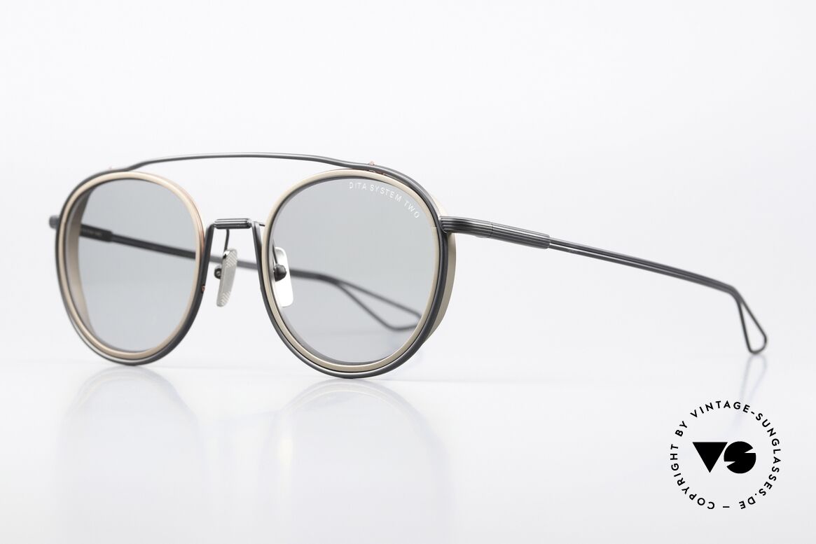 DITA System Two Qualität Sonnenbrille Herren, Luxus-Fassung in mattschwarz & grau, Größe 51-22, Passend für Herren