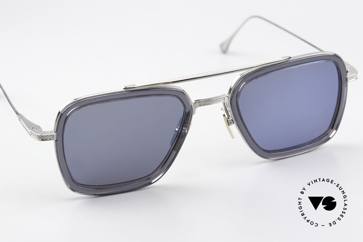 DITA Flight 006 Tom Holland Spiderman Brille, palladium-plattiert und BLAU-VERSPIEGELTE Gläser, Passend für Herren