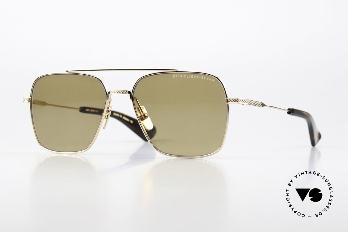 DITA Flight Seven Vergoldete Titan-Fassung, DITA Flight Seven Sonnenbrille, DTS111-57-02 GLD, Passend für Herren