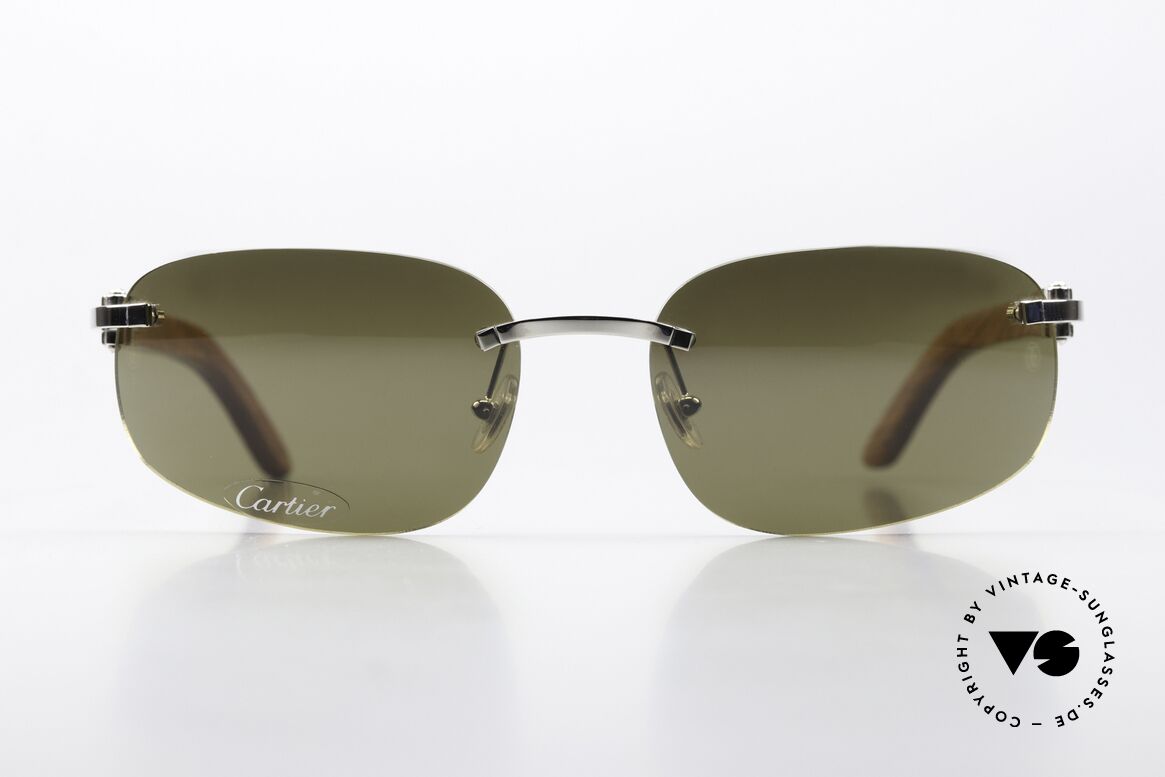 Cartier Spano Luxus Sonnenbrille Aus Holz, Bügel aus afrikanischem Edelholz gefertigt - RARITÄT, Passend für Herren