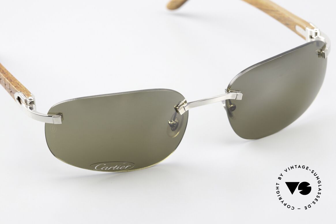 Cartier Spano Luxus Sonnenbrille Aus Holz, von 2006 (nach CARTIER Übernahme durch Richemont), Passend für Herren