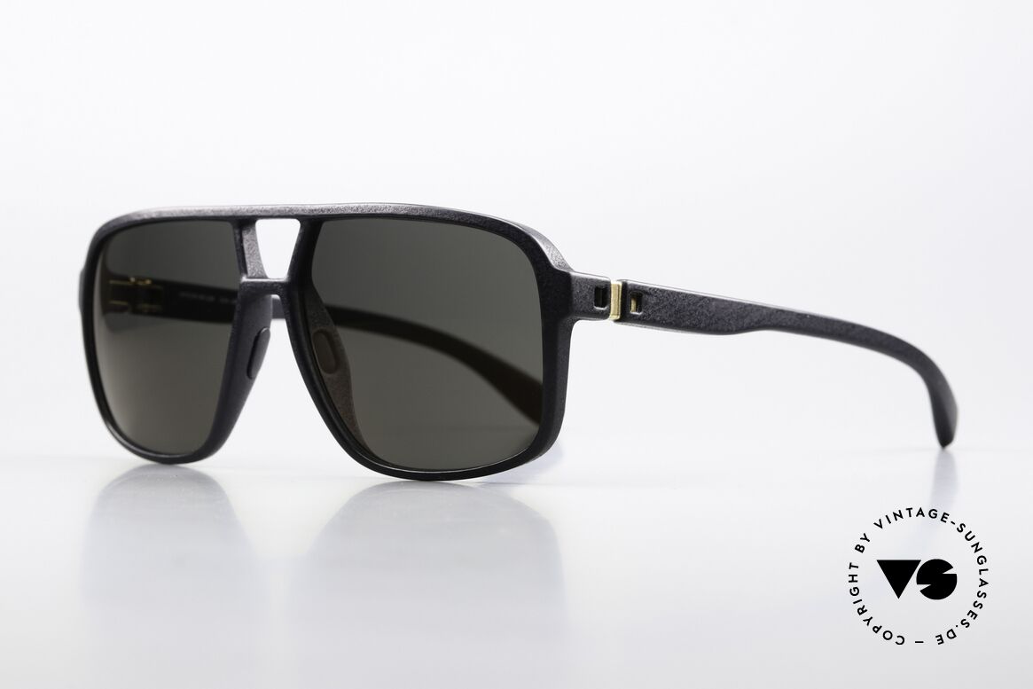 Mykita Mylon Air Designersonnenbrille Herren, Farbcode 301 = 'Pitch Black / Palegold Flash', Passend für Herren