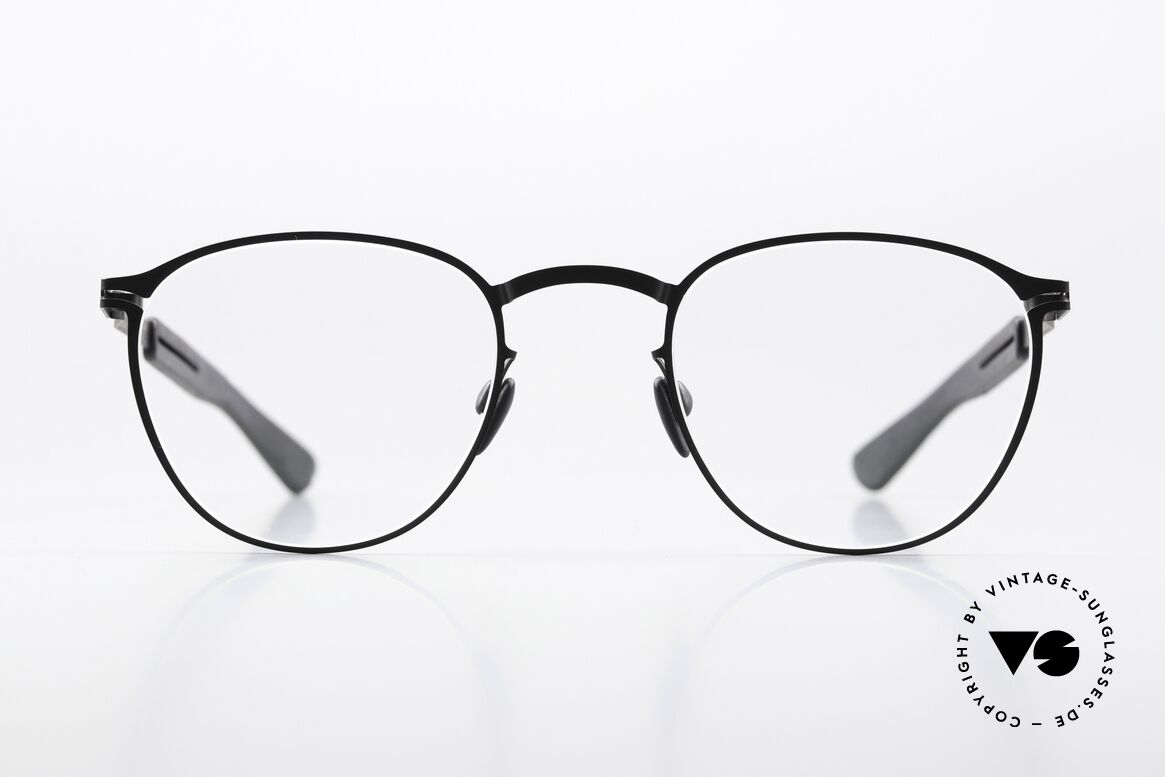 Mykita Mylon Clove Eckige Pantobrille Hybrid, Größe 50-22, col. 243 (PITCH-BLACK / BLACK), Passend für Herren und Damen