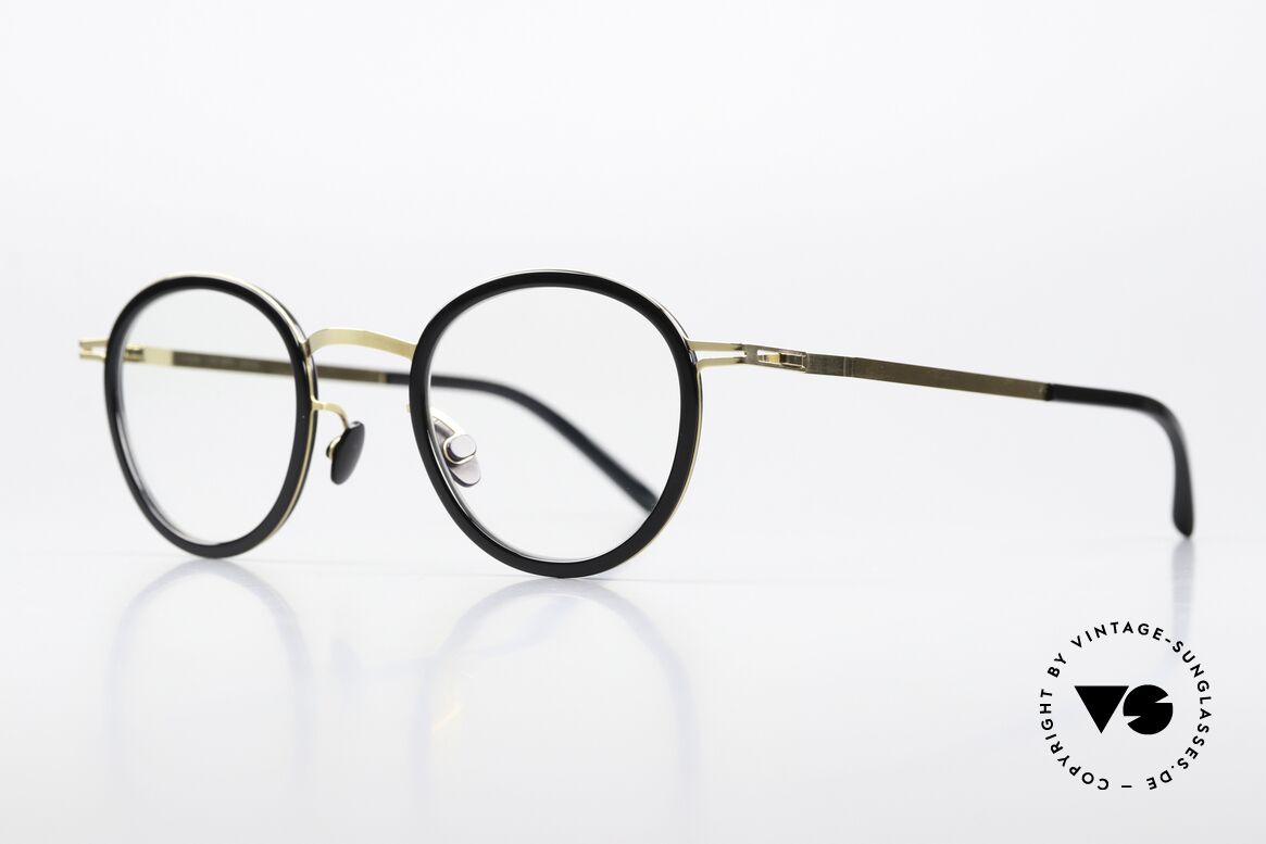 Mykita Arto Unisex Designer Pantobrille, mit zeitlosem Farbcode 945 = 'Glossy Gold / Black', Passend für Herren und Damen