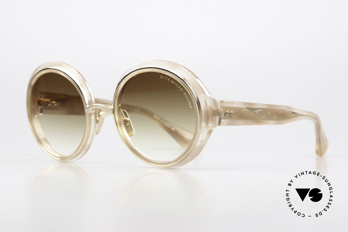 DITA Micro-Round Runde Damensonnenbrille, ein echter Eye-Catcher & grandioses Mode-Accessoire, Passend für Damen