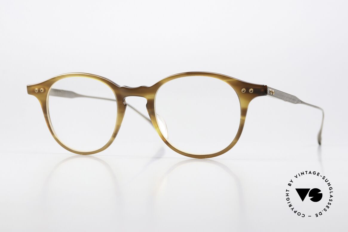 DITA Ash Panto Designerbrille 47mm, DITA ASH Brille DRX-2073-B-AMB-GLD, Größe 47/21, Passend für Herren und Damen
