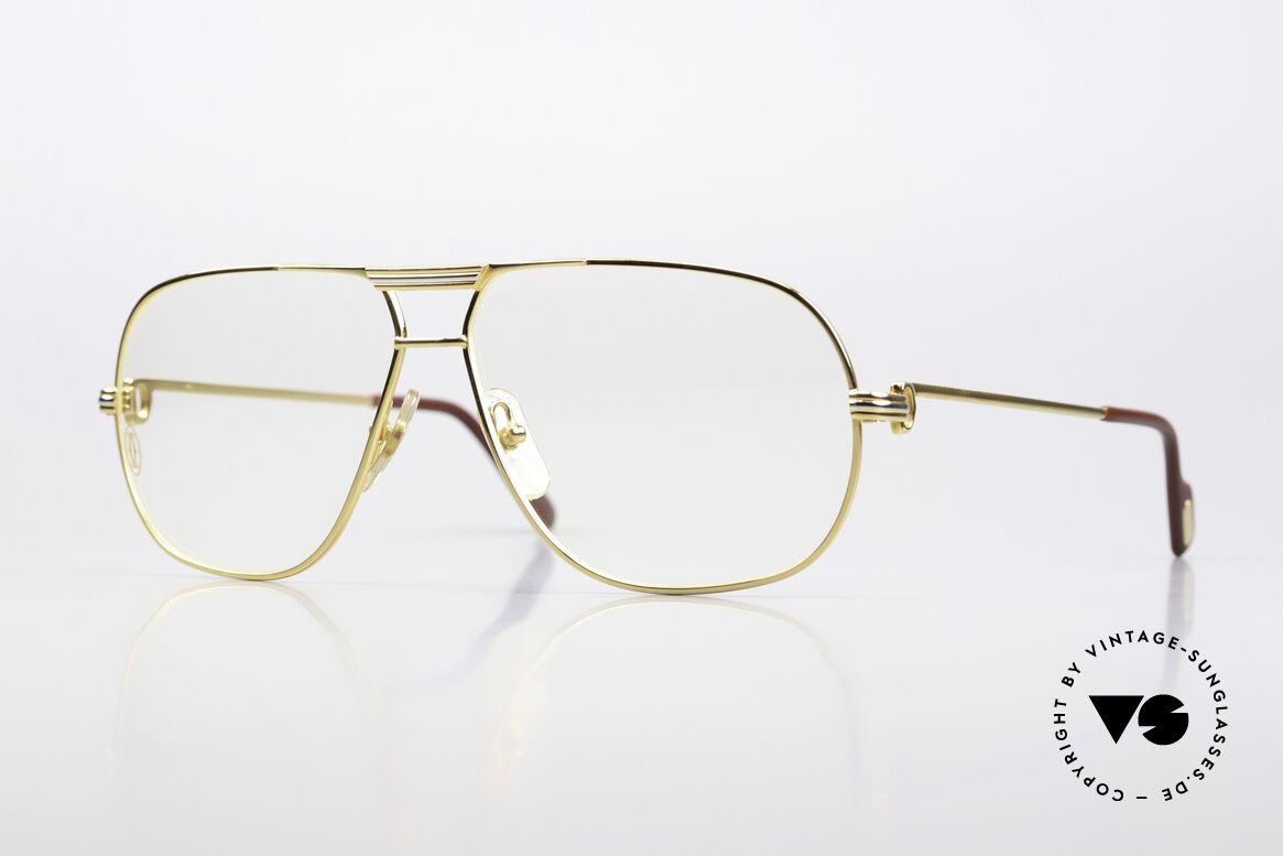 Cartier Tank - L Luxus Designer Brille 1988, edles Cartier Modell von 1988 in LARGE Gr . 62°12, 140, Passend für Herren