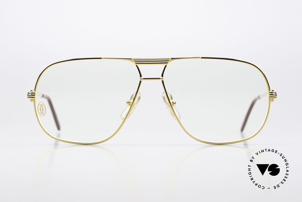 Cartier Tank - L Luxus Designer Brille 1988, kostbare und markante Herrenbrille im zeitlosen Design, Passend für Herren
