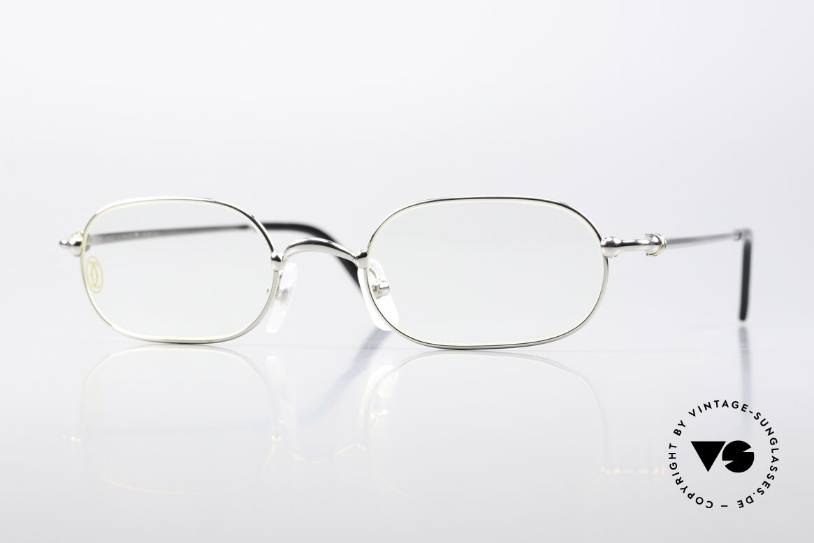 Cartier Orfy - M 90er Brille Platin Plattiert, eckige vintage Cartier Luxus-Brille der späten 1990er, Passend für Herren und Damen
