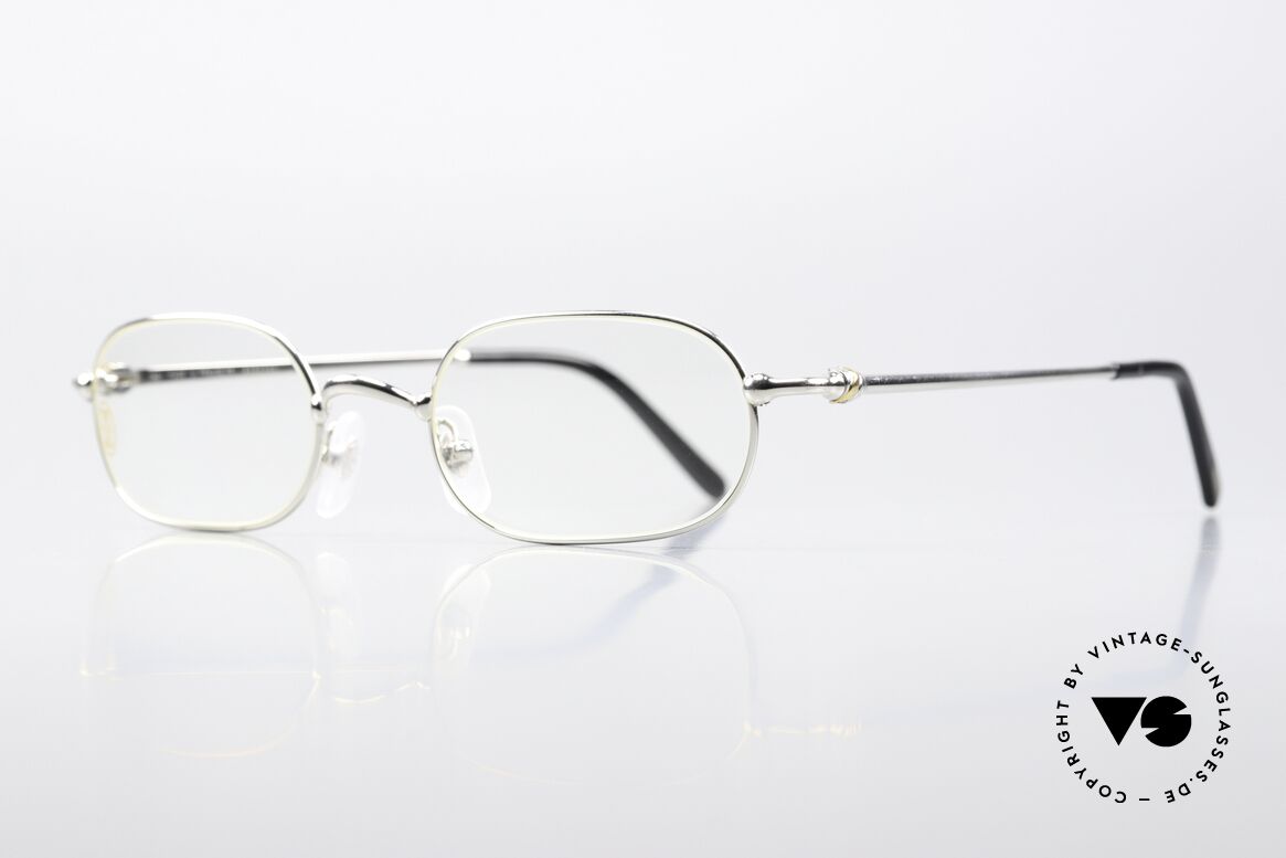 Cartier Orfy - M 90er Brille Platin Plattiert, leichter flexibler Rahmen für höchsten Tragekomfort, Passend für Herren und Damen