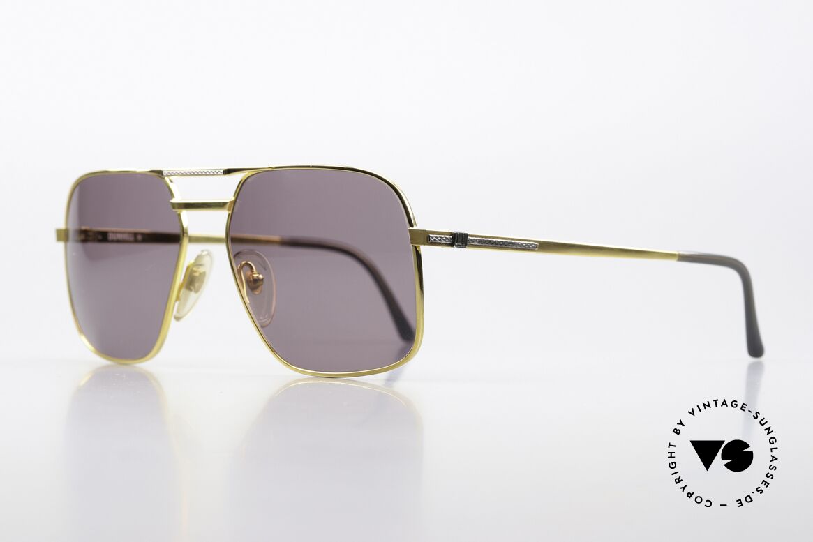 Dunhill 6050 Luxus Sonnenbrille Von 1988, leichte Titanium-Fassung; zudem 24kt hartvergoldet, Passend für Herren